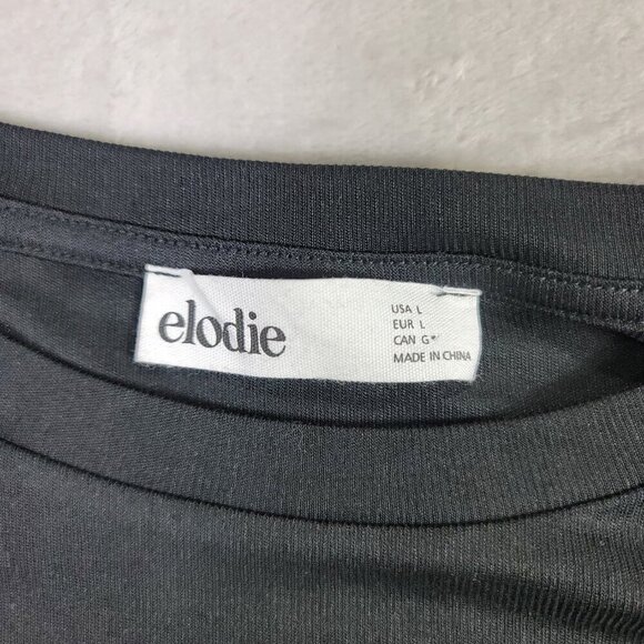 Elodie Black Ribbed Long-Sleeve Women's Bodysuit | Size L - Picture 4 of 8